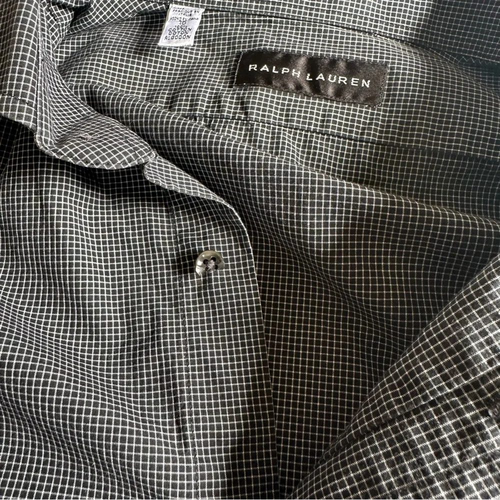 Ralph Lauren Men’s Black & White Plaid Casual Button Down Shirt- Size 16 Neck - Picture 2 of 10